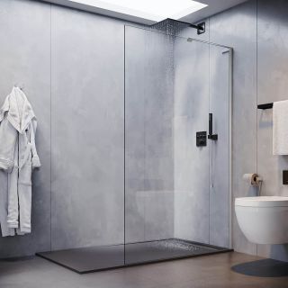 Душевая перегородка Veconi Korato KR-77, 1200x2000, хром, стекло прозрачное